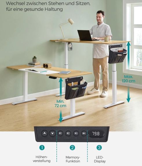 👨‍💻 SONGMICS höhenverstellbarer Schreibtisch für 89,99€ (statt 150€)