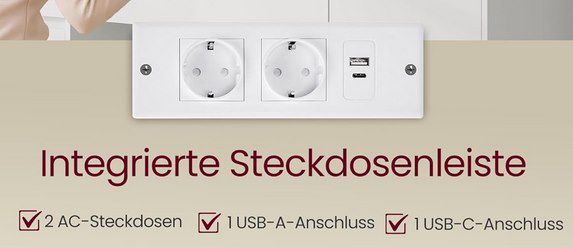 💁 VASAGLE Kailyn Schminktisch mit Spiegel, LEDs & Steckdosen für 109,69€ (statt 127€)