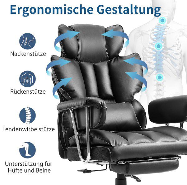 💺 YEEZEE Chefsessel mit Fußstütze aus PU-Leder (max 200kg) für 119,99€ (statt 200€) 💺 YEEZEE Chefsessel mit Fußstütze aus PU Leder (max 200kg) für 119,99€ (statt 200€)