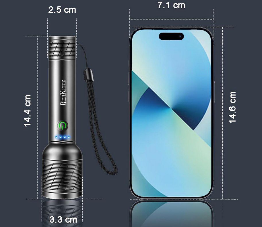 🔦 2x REHKITTZ S3000 Mini Taschenlampe mit 2.200 Lumen für 11,99€ (statt 24€)