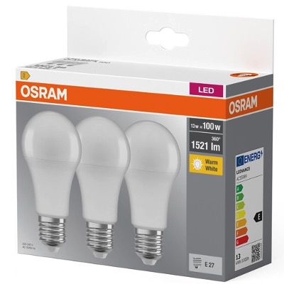 💡💡💡 3er Pack Osram LED Base Classic A Lampe – E27 13W für 6,12€ (statt 9€)