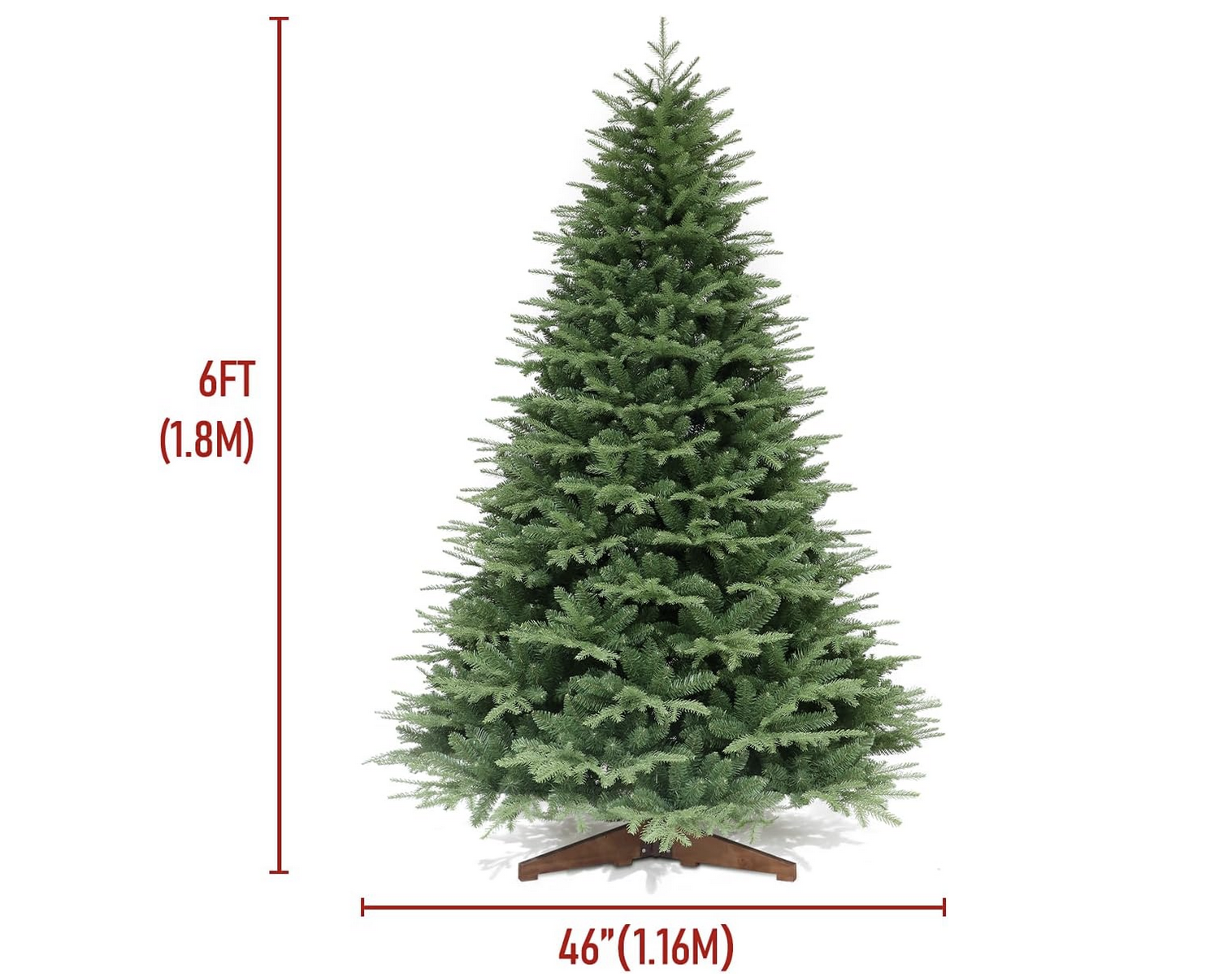 🎄 STANBOW naturgetreuer Weihnachtsbaum (180cm) mit Holzständer für 63€ (statt 106€)
