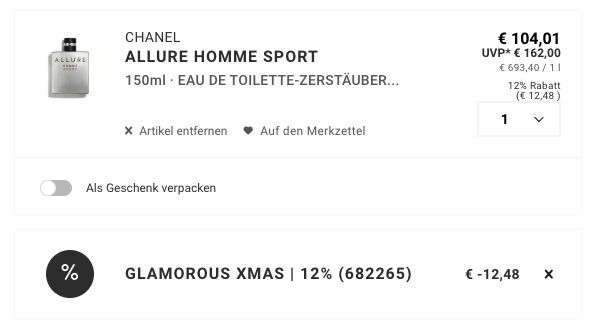 🌼 150ml Chanel Allure Homme Sport Herren Eau de Toilette ➡️ für 91,53€ (statt 145€)