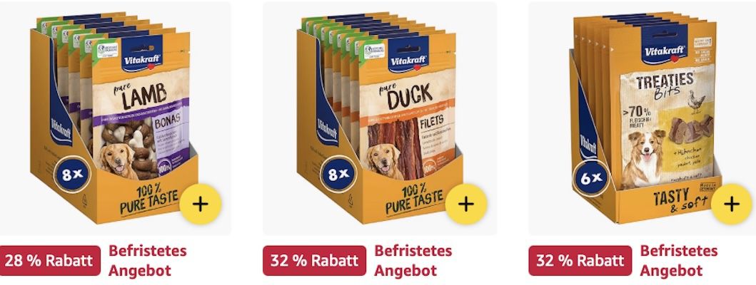 🐶 Amazon: Hundeleckerli & Snacks im Sale - Vitakraft, Pedigree & mehr z.B. Nobby Kauknoten für 7€ (statt 11€) 🐶 Amazon: Hundeleckerli & Snacks im Sale Vitakraft, Pedigree & mehr z.B. Nobby Kauknoten für 7€ (statt 11€)
