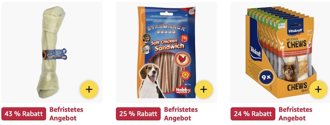🐶 Amazon: Hundeleckerli & Snacks im Sale - Vitakraft, Pedigree & mehr z.B. Nobby Kauknoten für 7€ (statt 11€) 🐶 Amazon: Hundeleckerli & Snacks im Sale Vitakraft, Pedigree & mehr z.B. Nobby Kauknoten für 7€ (statt 11€)
