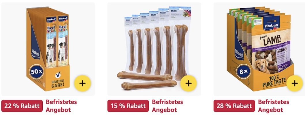🐶 Amazon: Hundeleckerli & Snacks im Sale - Vitakraft, Pedigree & mehr z.B. Nobby Kauknoten für 7€ (statt 11€) 🐶 Amazon: Hundeleckerli & Snacks im Sale Vitakraft, Pedigree & mehr z.B. Nobby Kauknoten für 7€ (statt 11€)