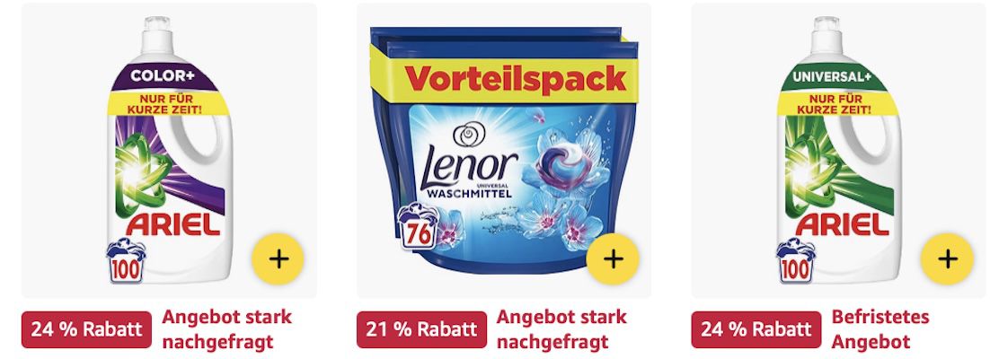 🫧🧺 Amazon: Bad- und Wäschepflege Produkte im Sale - Ariel, Lenor, Febreze & mehr 🫧🧺 Amazon: Bad und Wäschepflege Produkte im Sale Ariel, Lenor, Febreze & mehr