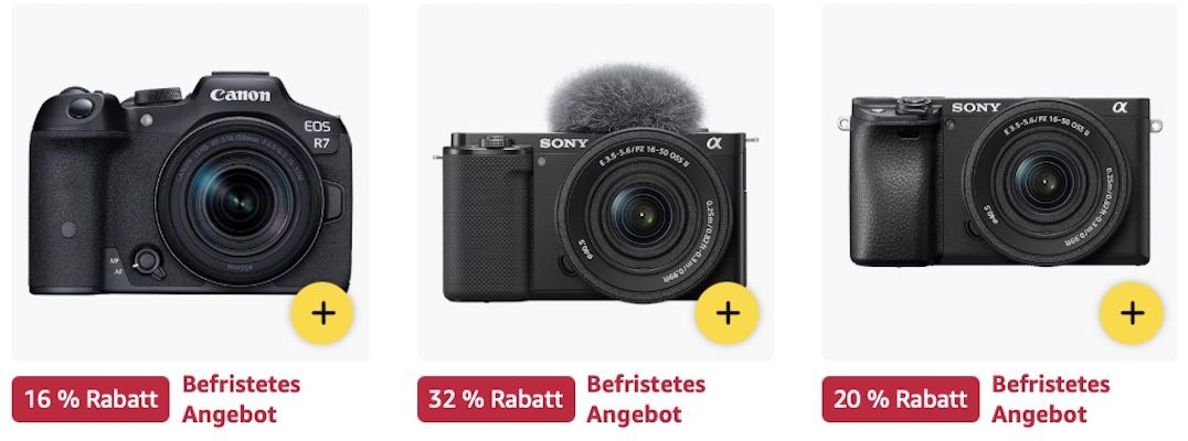 📸 Amazon: Canon & Sony Systemkameras im Sale z.B. Canon EOS R7 für 1.399€ (statt 1.550€)