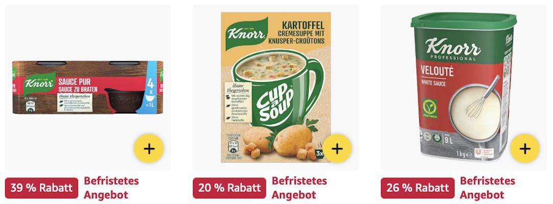 😋🍜 Amazon: Knorr Produkte im Sale z.B. Klare Rindsuppe für 8€ (statt 12€)