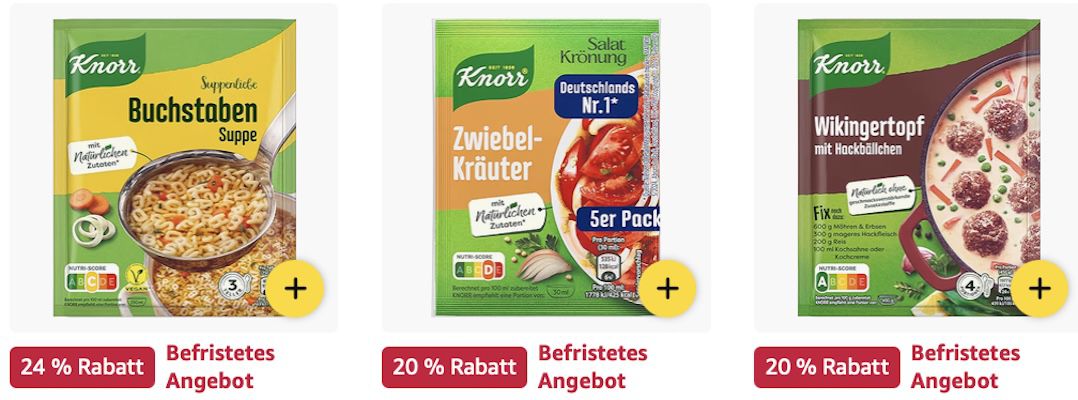 😋🍜 Amazon: Knorr Produkte im Sale z.B. Klare Rindsuppe für 8€ (statt 12€)