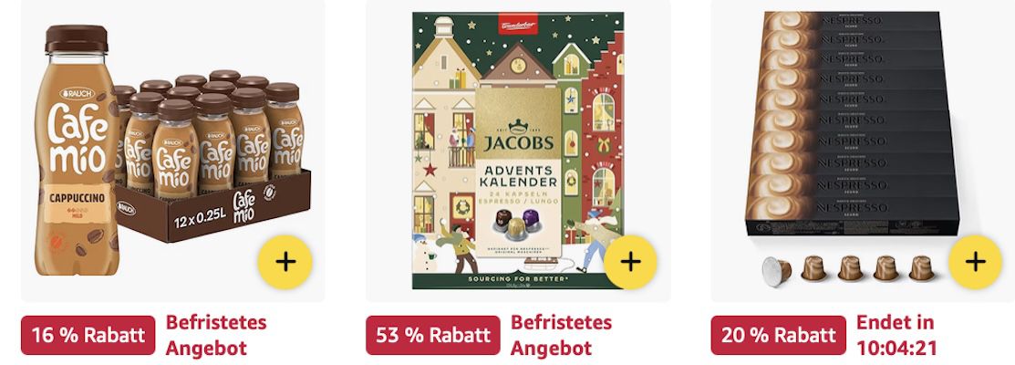 🤑🔝☕️ Amazon: Kaffeebohnen, Pads & Kapseln im Sale z.B. 180x Jacobs Kaffeekapseln Colombia für 44€ (statt 60€)
