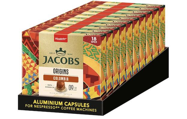 🤑🔝☕️ Amazon: Kaffeebohnen, Pads & Kapseln im Sale z.B. 180x Jacobs Kaffeekapseln Colombia für 44€ (statt 60€)