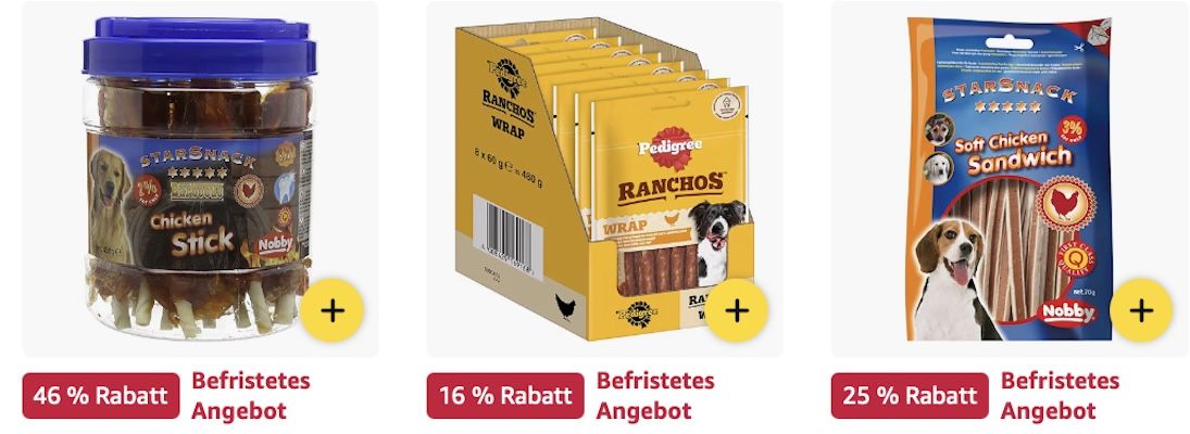 🐶 Amazon: Hundeleckerli & Snacks im Sale   Vitakraft, Pedigree & mehr z.B. 8x60g Pedigree Wraps Hundesnacks für 15€ (statt 20€)
