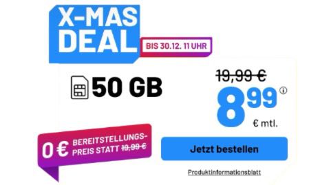 📲 Sim.de: Drillisch Allnet Flat inkl. 3GB 5G für 2,99€ mtl.   oder 20GB für 4,99€