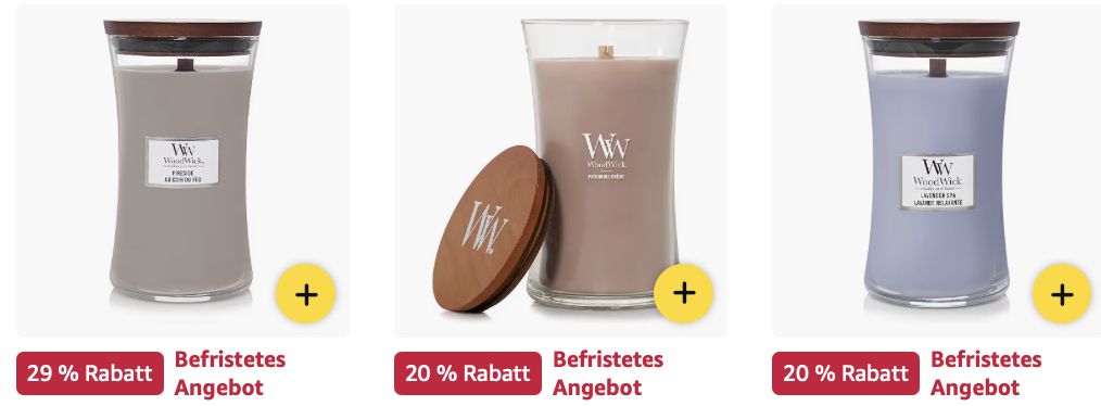 🕯️ Amazon: WoodWick Duftkerzen Sale z.B. Duftkerze Fraser Fir für 20,98€ (statt 31€)