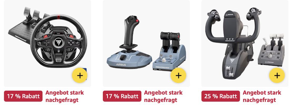 🎮 Amazon: Games und Zubehör Sale z.B. Thrustmaster EVO Racing 32R Lenkrad für 230€ (statt 259€)