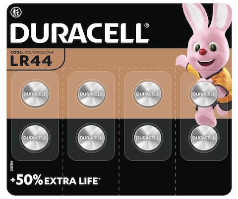 8x Duracell LR44 Knopfzellen für 6,89€ (statt 10€)