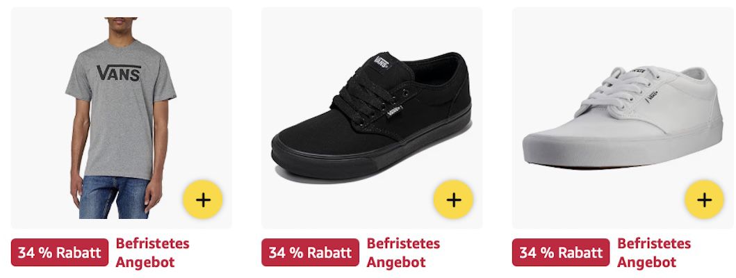 🔝👕👟 Amazon: Vans Kult Sneaker, Pullis, T Shirts im Sale