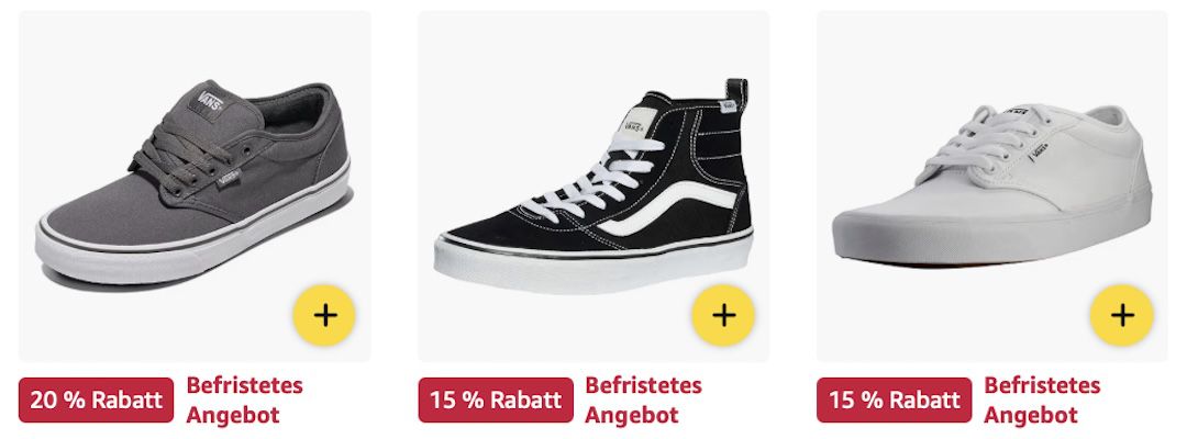 🔝👕👟 Amazon: Vans Kult Sneaker, Pullis, T Shirts im Sale
