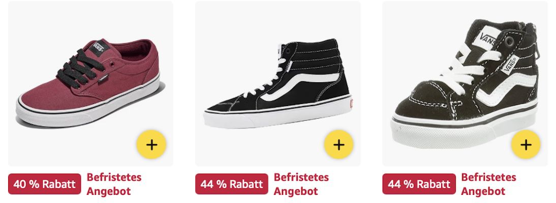 🔝👕👟 Amazon: Vans Kult Sneaker, Pullis, T Shirts im Sale