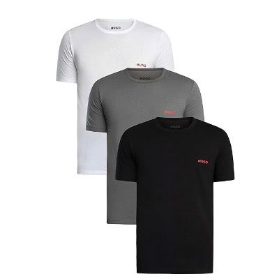 Schnell? 👕 HUGO BOSS T-Shirt 3er Pack in Schwarz, Grau und Weiß für 22€ (statt 32€)