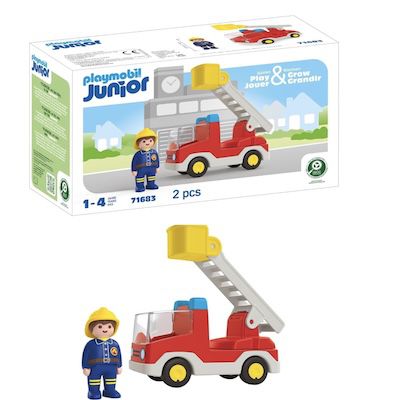 PLAYMOBIL JUNIOR | Feuerwehrleiterfahrzeug | nachhaltiges Spielzeug für Kinder Für 10,60€ PVG 17,03€ PLAYMOBIL JUNIOR | Feuerwehrleiterfahrzeug | nachhaltiges Spielzeug für Kinder Für 10,60€ PVG 17,03€