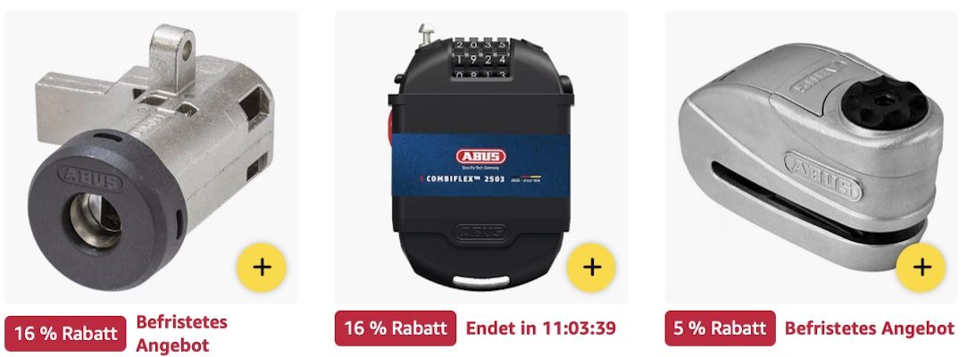 🔐 Amazon: ABUS Produkte im Sale z.B. Rahmenschlosskette für 23,56€ (statt 33€)
