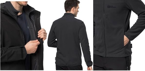 🐺💨 Jack Wolfskin Herren Fleecejacke Beilstein FzM in Schwarz für 65,99€ (statt 75€)