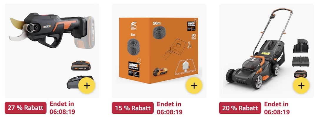 🏡🪴 Amazon: WORX Megasale 👉🏻 Akku Säbelsäge 20V für 102€ (statt 128€)