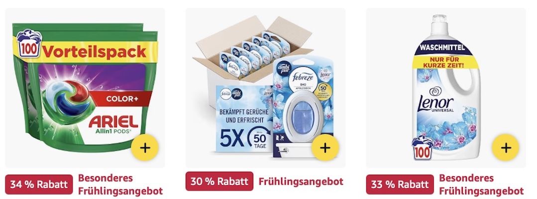 🫧🧺 Amazon: Bad- und Wäschepflege Produkte im Frühlings-Sale - Ariel, Lenor, Febreze & mehr 🫧🧺 Amazon: Bad und Wäschepflege Produkte im Frühlings Sale Ariel, Lenor, Febreze & mehr