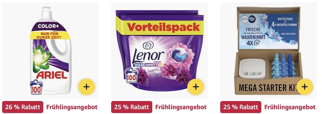 🫧🧺 Amazon: Bad  und Wäschepflege Produkte im Frühlings Sale   Ariel, Lenor, Febreze & mehr