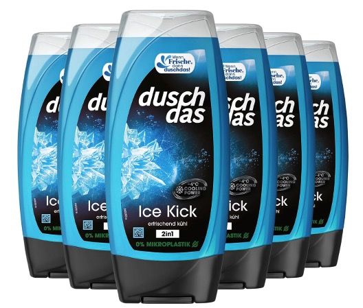 🛀 6x Duschdas 2 in 1 Ice Kick Duschgel & Shampoo ab 5,64€ (statt 8€) 🧨 0,94€ pro Stück