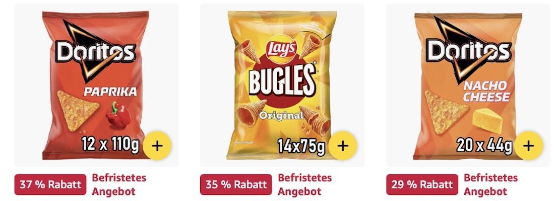 😋 Amazon: Chips und Knabbereien im Sale z.B. 1,32kg Tortilla Chips BBQ Style für 15€ (statt 24€)