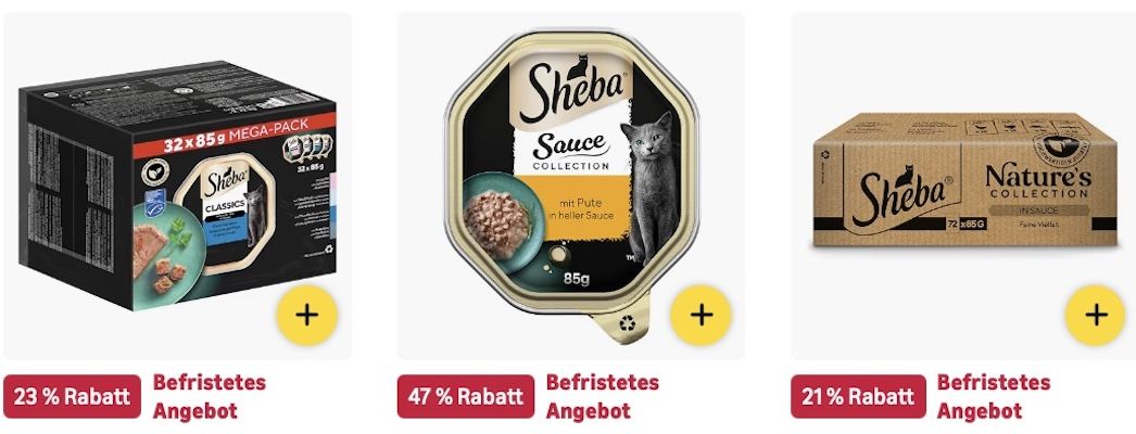 😻🐈⬛🐈 Amazon: Bis zu -47% auf Felix, Sheba, Whiskas z.B. Tasty Duo Surf & Turf in Gelee für 23€ (statt 34€) 😻🐈⬛🐈 Amazon: Bis zu 47% auf Felix, Sheba, Whiskas z.B. Tasty Duo Surf & Turf in Gelee für 23€ (statt 34€)