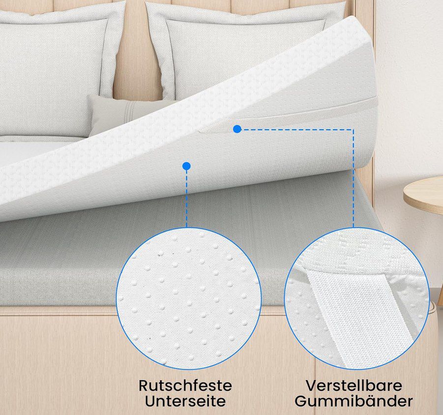🛏️ 50% Rabatt auf FRIDEKO Matratzentopper (5cm) mit Memory Foam z.B. 140x200cm für 40,99€ (statt 82€)