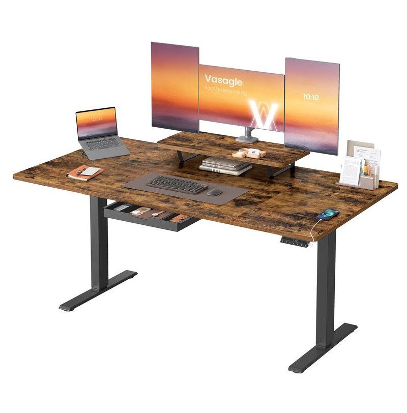 💼 VASAGLE höhenverstellbarer Schreibtisch mit USB-C & Monitorständer für 105,99€ (statt 130€)