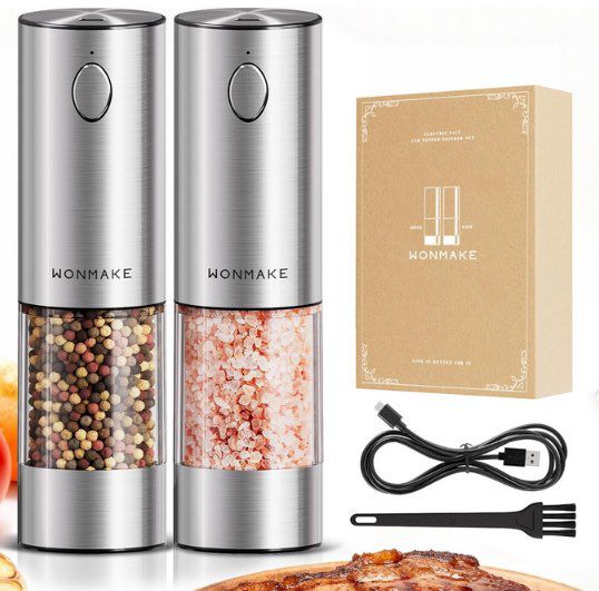 🧂 WONMAKE elektr. Salz und Pfeffermühle für 18,19€ (statt 30€)
