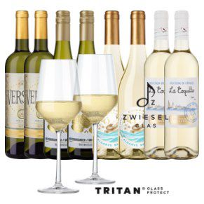 🍷 8 Prämierte Weißweine inkl. 2 Weißweingläser für 42,90€ (statt 81€)