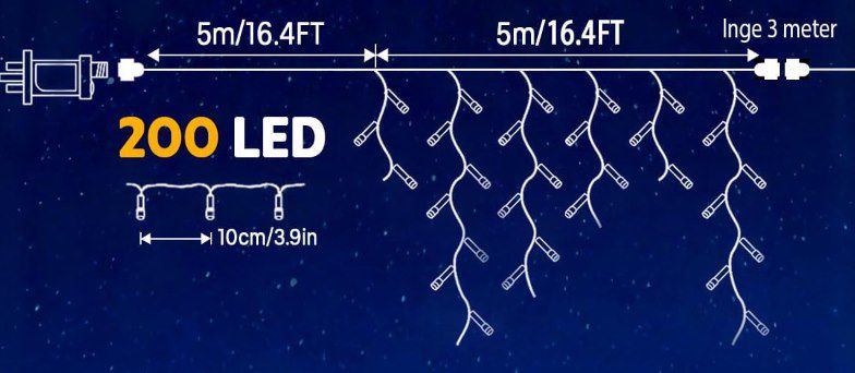 🥶 KALAHOL 5m Eiszapfenlichterkette mit 200 LEDs für Außen & Innen für 10,99€ (statt 15€) 🥶 KALAHOL 5m Eiszapfenlichterkette mit 200 LEDs für Außen & Innen für 10,99€ (statt 15€)