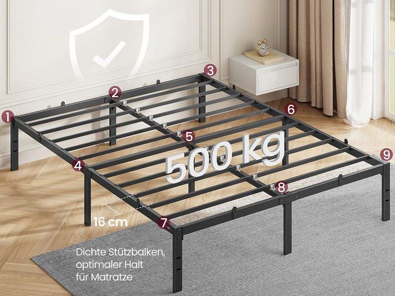 🛌 VASAGLE Doppelbettgestell (140 x 200 cm) aus Metall für 44,99€ (statt 70€) 🛌 VASAGLE Doppelbettgestell (140 x 200 cm) aus Metall für 44,99€ (statt 70€)