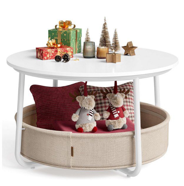 VASAGLE Couchtisch mit Stauraum & Korb aus Stoff für 47,69€ (statt 65€)