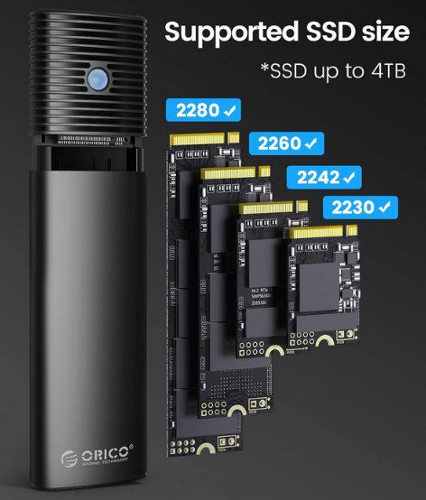 ⏫ ORICO NVMe Gehäuse M.2 SATA SSD Adapter für 13,99€ (statt 20€)