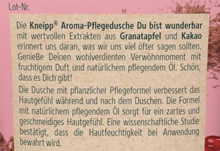 🛀 Kneipp Aroma Pflegedusche Granatapfel & Kakao ab 1,79€ (statt 3€)   Prime