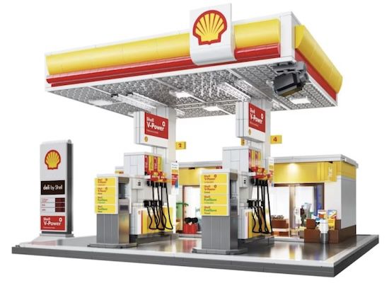 ⛽️ CaDA Shell Tankstelle mit Beleuchtung aus 1.309 Teilen für 69,91€ (statt 93€)