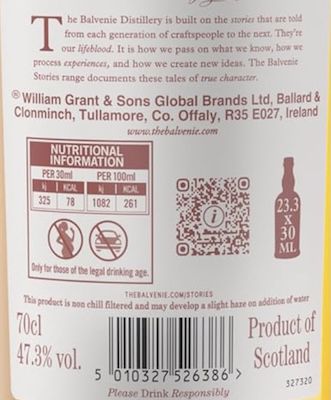 🥃 THE BALVENIE Single Malt Scotch Whisky 12 Jahre ab 50,43€ (statt 61€)