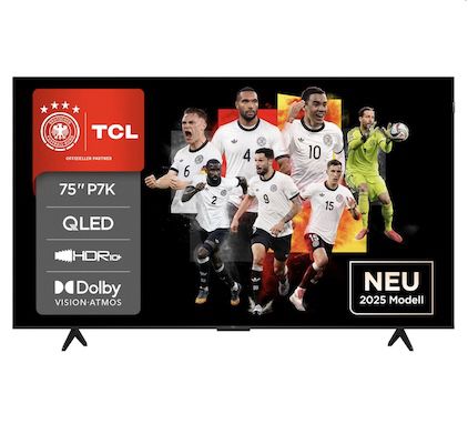 📺 TCL 75P71KX1 – 75 Zoll QLED Fernseher mit Dolby Vision für 638,95€ (statt 745€)