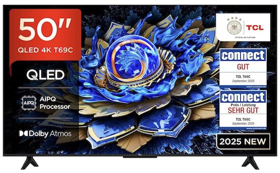 📺 TCL 50T69C - 50 Zoll QLED UHD Smart Google TV ab 279€ (statt 389€) 📺 TCL 50T69C 50 Zoll QLED UHD Smart Google TV ab 279€ (statt 389€)