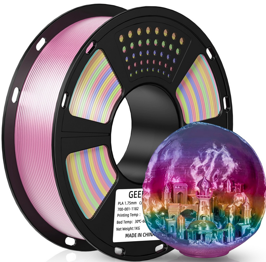 ⚙️Geeetech PLA Filament Silk Regenbogen 1kg für 10,79€ (statt 18€)