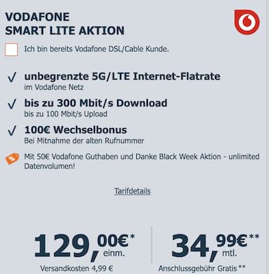 🎮 Playstation 5 Pro (2TB) für 129€ + Vodafone Unlimited 5G für 34,99€ mtl. + 150€ Bonus 🎮 Playstation 5 Pro (2TB) für 129€ + Vodafone Unlimited 5G für 34,99€ mtl. + 150€ Bonus
