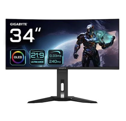 🖥️ GigaByte MO34WQC2 – 34 Zoll curved OLED Monitor mit 240 Hz für 695,99€ (statt 771€)